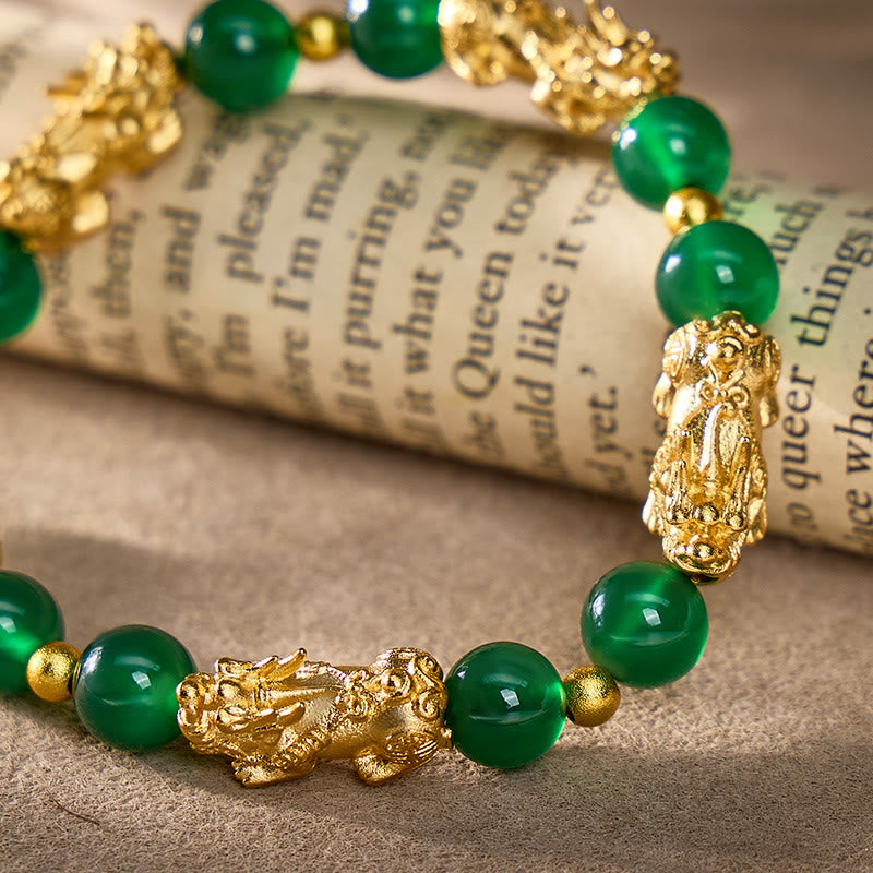 FuAttract Abundant Protection – Green Agate Pixiu Bracelet - image 3