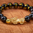FuAttract Fortune Shield – Black Obsidian Om Mani Mantra Pixiu Bracelet - image 4