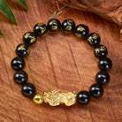 FuAttract Fortune Shield – Black Obsidian Om Mani Mantra Pixiu Bracelet - image 2