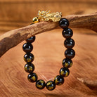 FuAttract Fortune Shield – Black Obsidian Om Mani Mantra Pixiu Bracelet - image 3