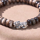 FuAttract Abundant Guard – Silver Obsidian Abacus Pixiu Bracelet - image 3