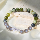 FuAttract Prosperity Shield – Green Porcelain Jade & Moonstone Beads Pixiu Bracelet - image 1