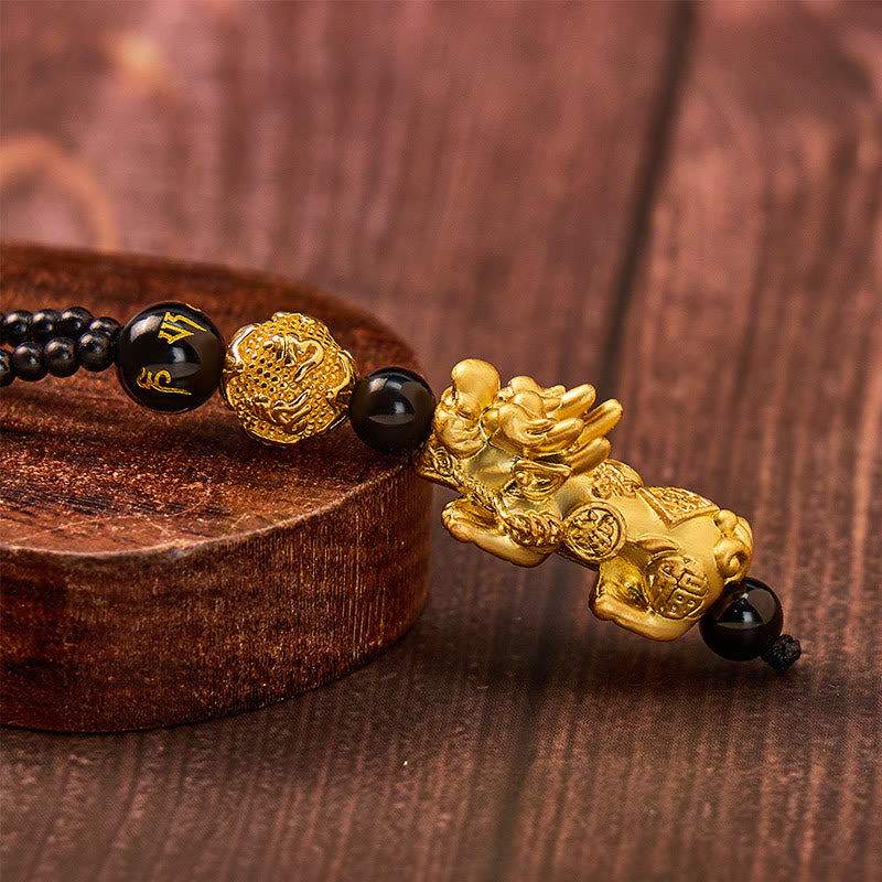 FuAttract Abundance Flow & Grounding Energy Black Obsidian Mantra Charm Necklace - image 1