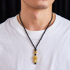 FuAttract Abundance Flow & Grounding Energy Black Obsidian Mantra Charm Necklace - image 3