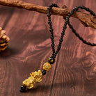 FuAttract Abundance Flow & Grounding Energy Black Obsidian Mantra Charm Necklace - image 2