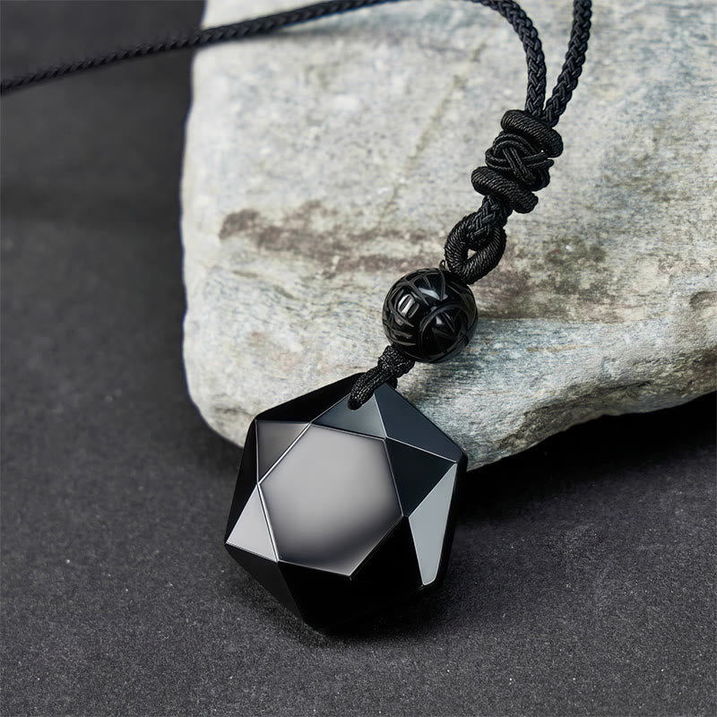 FuAttract Black Obsidian Talisman Daily Energy Shielding with Pixiu Necklace - Black Obsidian - image 0