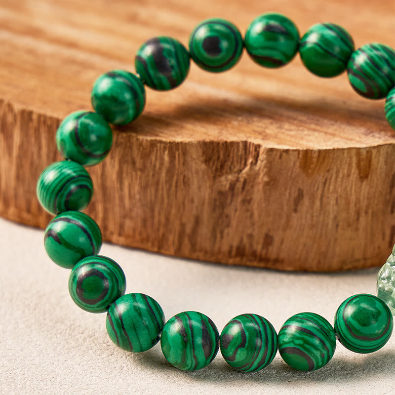 FuAttract Emotional Balance & Protective Energy Malachite Anxiety Green Fluorite Pixiu  Bracelet - image 5