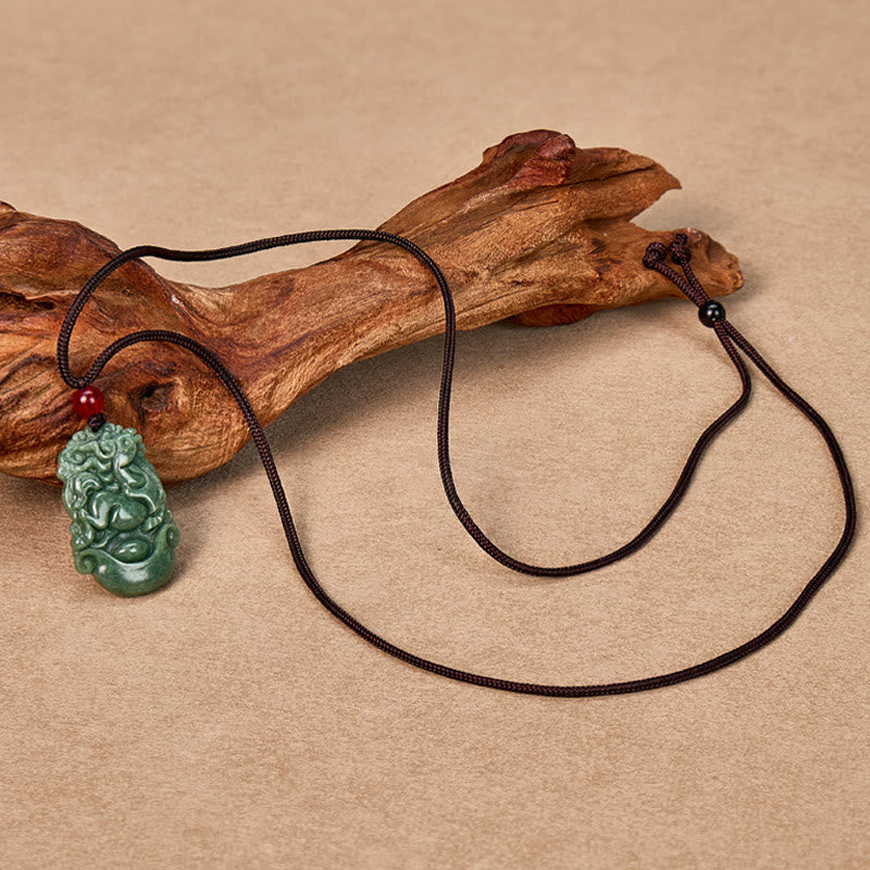 FuAttract Prosperity & Spiritual Harmony Chinese Zodiac Hand-Carved Jade Necklace - image 5