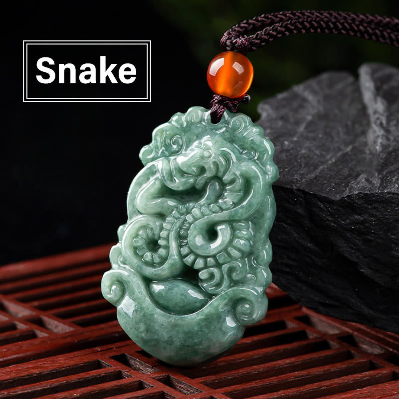 FuAttract Prosperity & Spiritual Harmony Chinese Zodiac Hand-Carved Jade Necklace - Snake - image 15