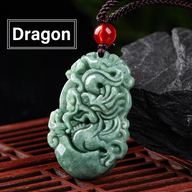 FuAttract Prosperity & Spiritual Harmony Chinese Zodiac Hand-Carved Jade Necklace - Dragon - image 14
