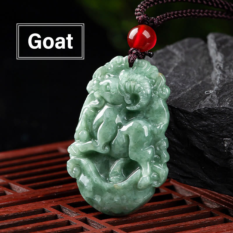 FuAttract Prosperity & Spiritual Harmony Chinese Zodiac Hand-Carved Jade Necklace - Goat - image 16