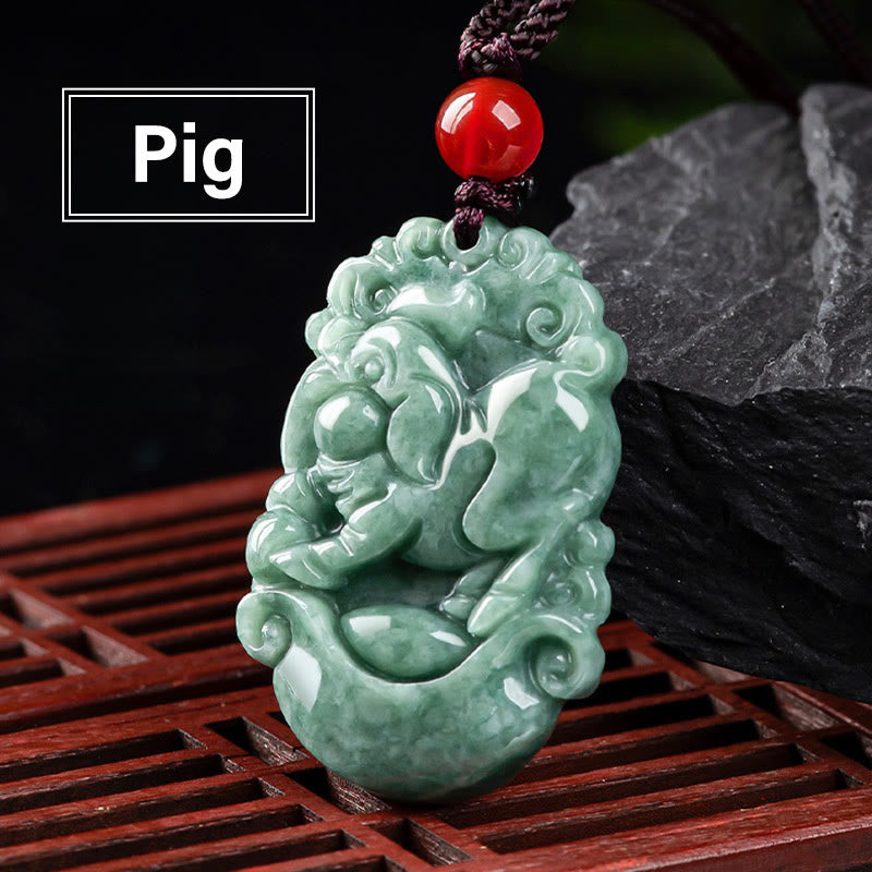 FuAttract Prosperity & Spiritual Harmony Chinese Zodiac Hand-Carved Jade Necklace - Pig - image 20