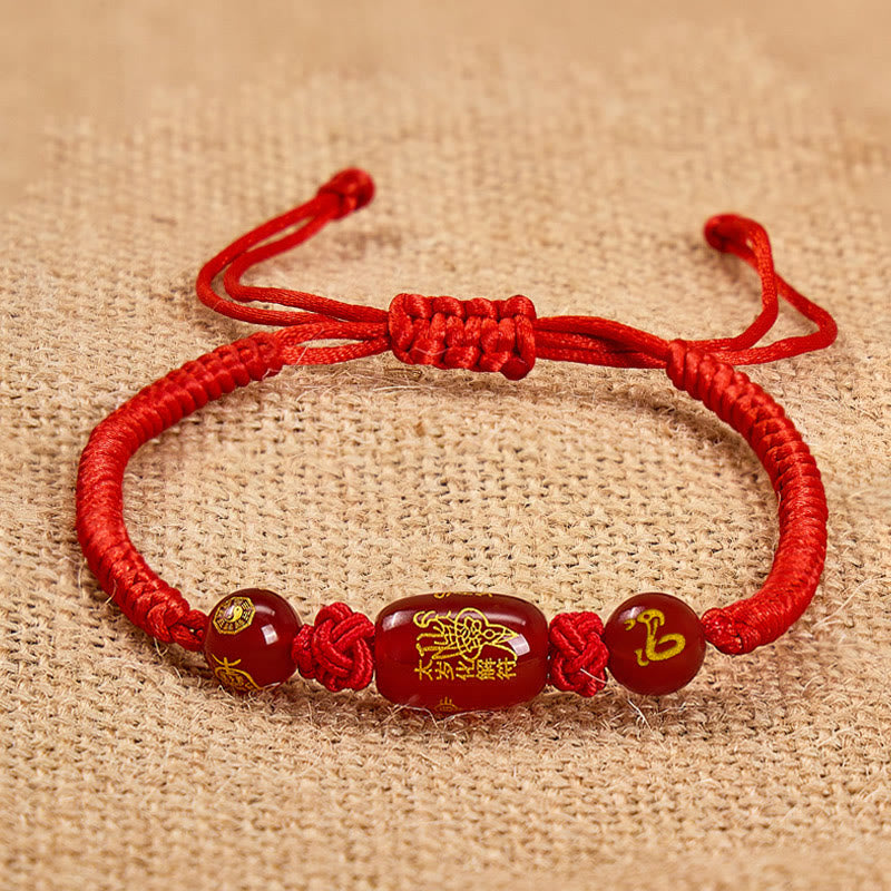 FuAttract Red Agate Chinese Zodiac Red String Braided Protection Bracelet - Red Agate Chinese Zodiac-Snake - image 13