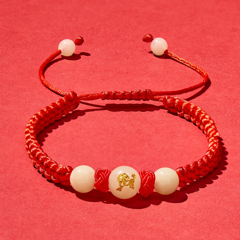FuAttract Peace & Guidance Chinese Zodiac Red String Glow-in-the-Dark Bracelet - Horse - image 0