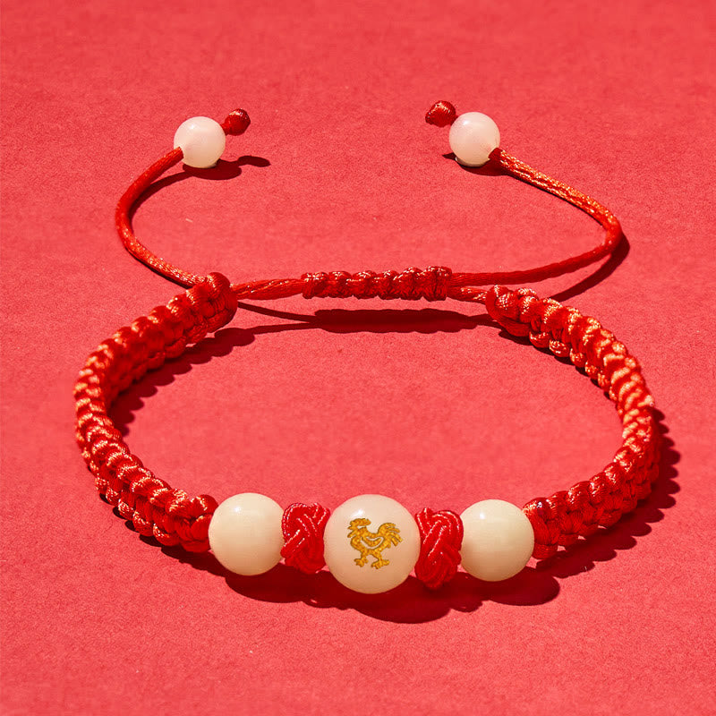 FuAttract Peace & Guidance Chinese Zodiac Red String Glow-in-the-Dark Bracelet - Rooster - image 19