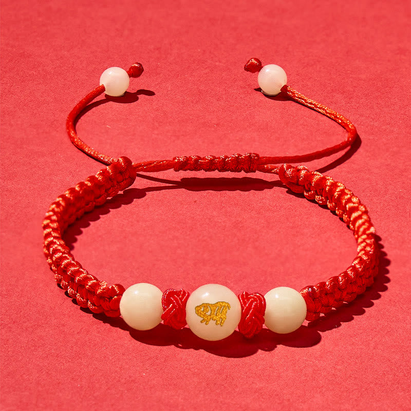 FuAttract Peace & Guidance Chinese Zodiac Red String Glow-in-the-Dark Bracelet - Pig - image 21