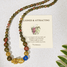 FuAttract Luck & Harmony Pixiu Necklace – Unakite· Lapis Lazuli Emotional Healing - Necklace - image 0