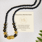 FuAttract Wealth Om Mani Mantra Obsidian Pixiu Protection Necklace - Black Obsidian - image 0