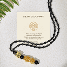 FuAttract Pixiu Wealth Protection Knot Om Mani Padme Hum Black Obsidian Beaded Necklace - Pixiu - image 0