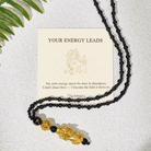 FuAttract Abundance Flow & Grounding Energy Black Obsidian Mantra Charm Necklace - Pixiu - image 0