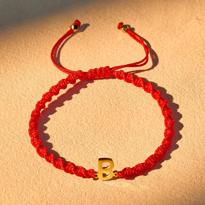 FuAttract Gold Initial Red Cord Bracelet – Your Letter, Your Power - image 3