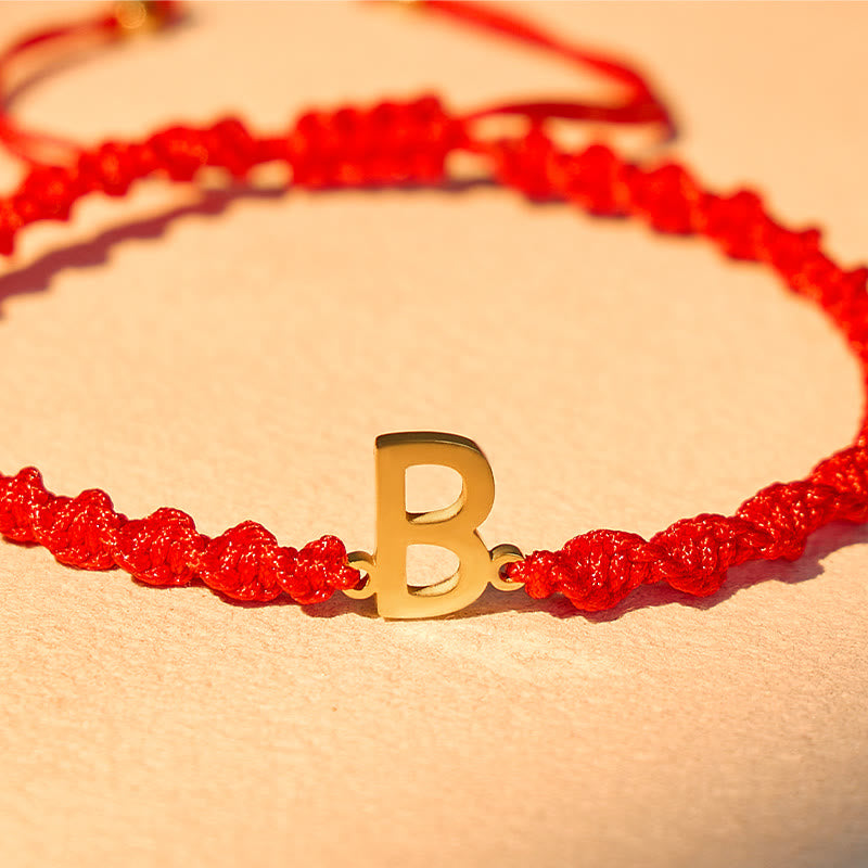 FuAttract Gold Initial Red Cord Bracelet – Your Letter, Your Power - image 4