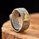 FuAttract Peace & Protection Mantra Chinese Zodiac Buddha Spiritual Amulet Ring - image 1