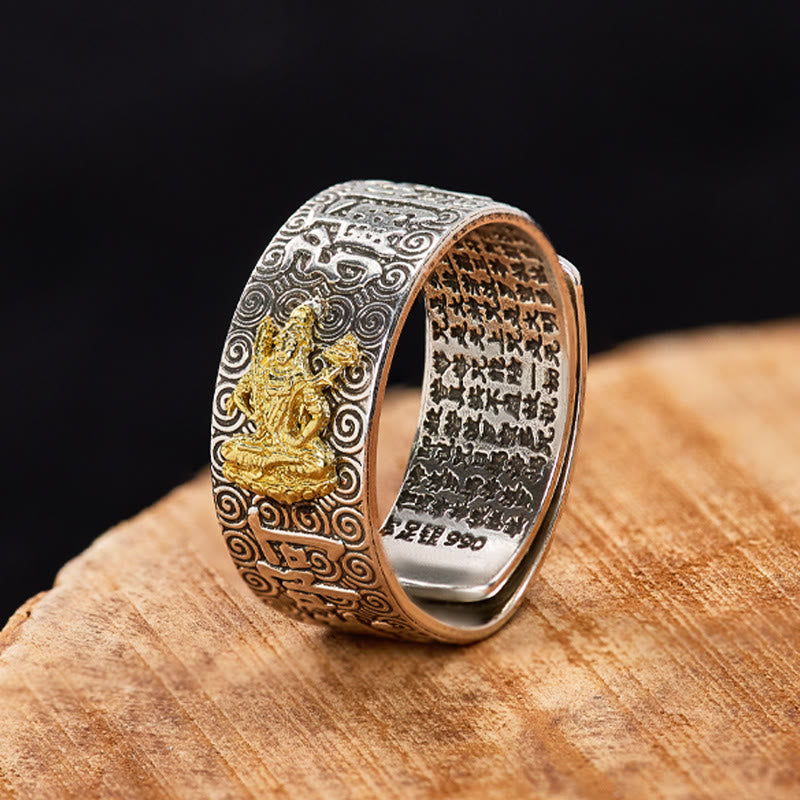 FuAttract Peace & Protection Mantra Chinese Zodiac Buddha Spiritual Amulet Ring - Void Bodhisattva-Ox/Tiger - image 9