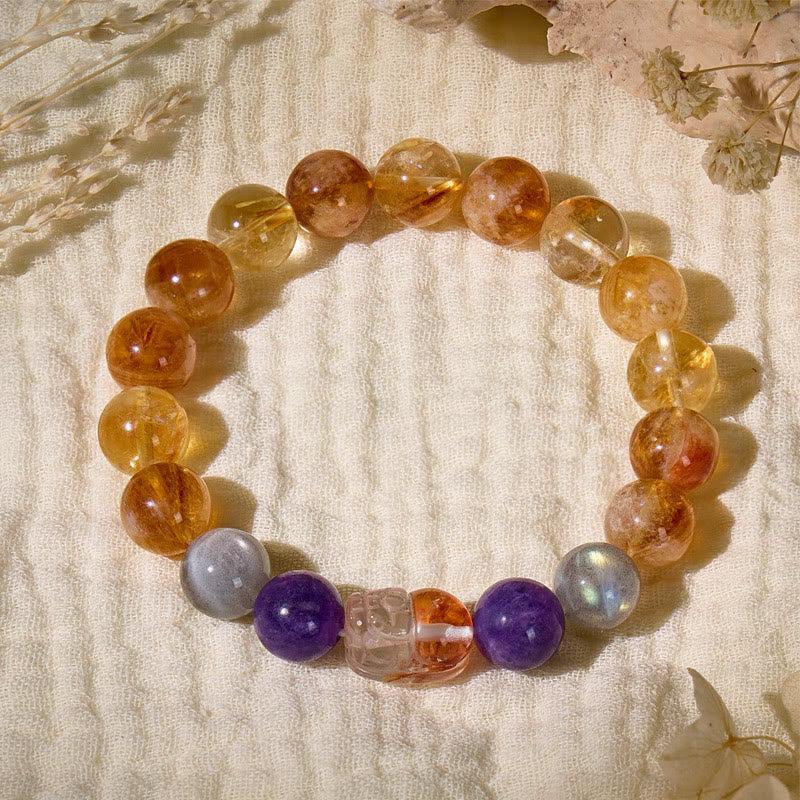 FuAttract Prosperity Flow – Multi-Stone Koi Pixiu Bracelet - 10mm - image 0