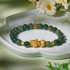 FuAttract Prosperity & Healing Jade Pixiu Golden Luck Charm Bracelet - 8mm - image 0