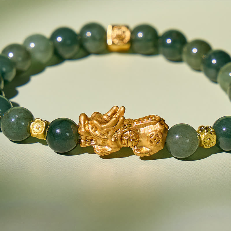 FuAttract Prosperity & Healing Jade Pixiu Golden Luck Charm Bracelet - image 6