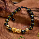 FuAttract Wealth & Protection Black Onyx  with Sacred Mantra Beads Pixiu Bracelet - image 1