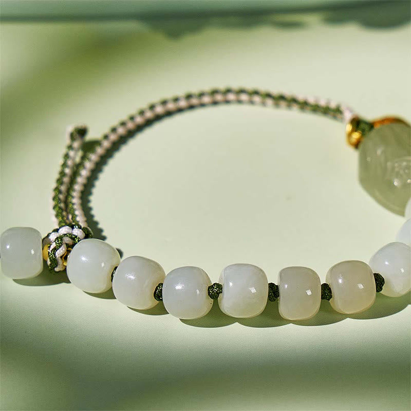 FuAttract Wealth & Peace Hetian Jade Bracelet Pixiu Luck Amulet with Fu Charm - image 4