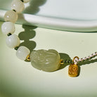 FuAttract Wealth & Peace Hetian Jade Bracelet Pixiu Luck Amulet with Fu Charm - image 5