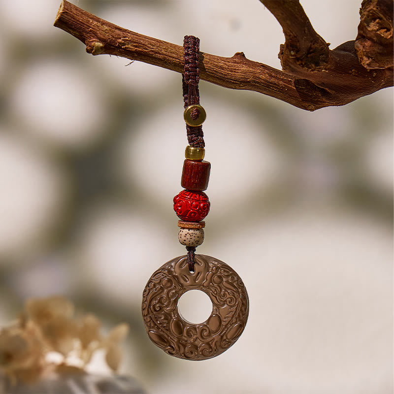 FuAttract Protection & Clarity Ping An Kou Pixiu Amulet Keychain - Black Obsidian - image 0