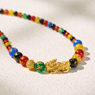 FuAttract Pixiu with Colorful Agate Energy Stones Sacred Spiritual Amulet for Protection Necklace - image 1