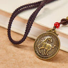 FuAttract Ancient Brass Chinese Zodiac Necklace with Jade for Protection, Longevity, and Success - image 3