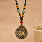 FuAttract Ancient Brass Chinese Zodiac Necklace with Jade for Protection, Longevity, and Success - image 2