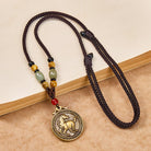 FuAttract Ancient Brass Chinese Zodiac Necklace with Jade for Protection, Longevity, and Success - image 1