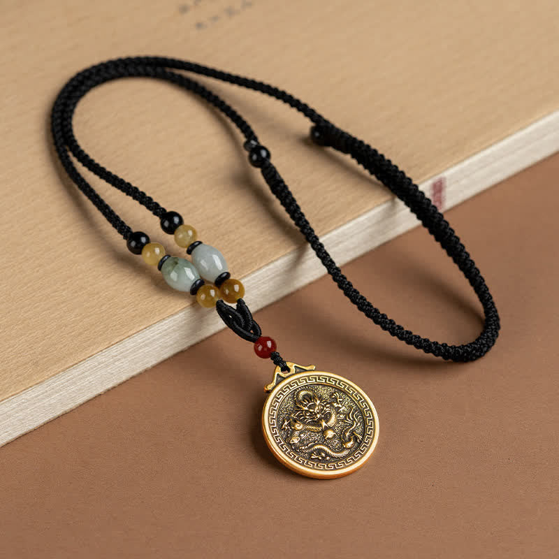 FuAttract Ancient Brass Chinese Zodiac Necklace with Jade for Protection, Longevity, and Success - Dragon - image 18