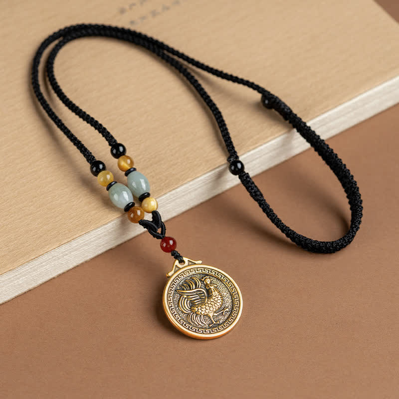 FuAttract Ancient Brass Chinese Zodiac Necklace with Jade for Protection, Longevity, and Success - Rooster - image 22