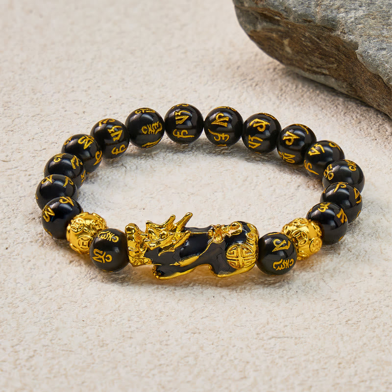 FuAttract Empower Your Success Black Onyx Pixiu Bracelet with Mantra Beads for Protection - image 3