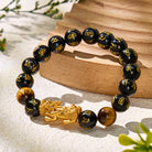 FuAttract Wealth & Protection Amulet Natural Obsidian Tiger Eye Confidence Pixiu Bracelet - image 1