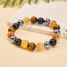 FuAttract Wealth & Protection Amulet Natural Obsidian Tiger Eye Citrine Pyramid Pixiu Bracelet - image 1
