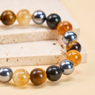 FuAttract Wealth & Protection Amulet Natural Obsidian Tiger Eye Citrine Pyramid Pixiu Bracelet - image 5