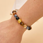 FuAttract Wealth & Protection Amulet Natural Obsidian Tiger Eye Citrine Pyramid Pixiu Bracelet - image 3