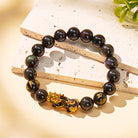 FuAttract Attract Success & Safeguard Energy Black Obsidian Mantra Stone Pixiu Bracelet - 10mm - image 0