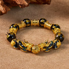 FuAttract Wealth & Protection Double Pixiu Black Obsidian Mani Mantra Bracelet - 12mm - image 6
