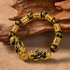 FuAttract Wealth & Protection Double Pixiu Black Obsidian Mani Mantra Bracelet - image 1