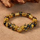 FuAttract Wealth & Protection Double Pixiu Black Obsidian Mani Mantra Bracelet - 10mm - image 0